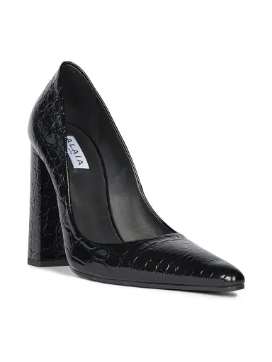 ALAIA Women's 90MM Croc-Embossed Leather Pumps - Noir | Thumbnail 3 ALAIA Women's 90MM Croc-Embossed Leather Pumps - Noir | Thumbnail 3