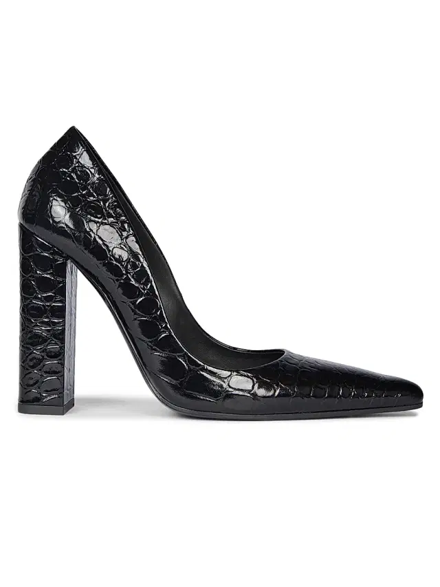 ALAIA Women's 90MM Croc-Embossed Leather Pumps - Noir