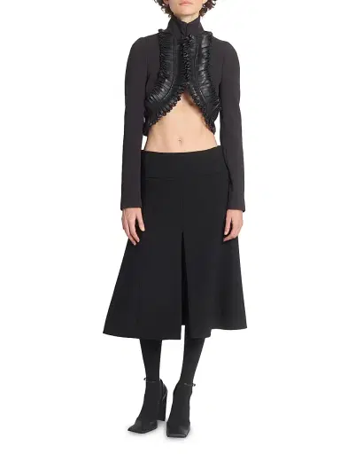 Alaïa Women's Wool-Blend Slit Midi-Skirt - Noir - Size 10 | Thumbnail 2 Alaïa Women's Wool-Blend Slit Midi-Skirt - Noir - Size 10 | Thumbnail 2