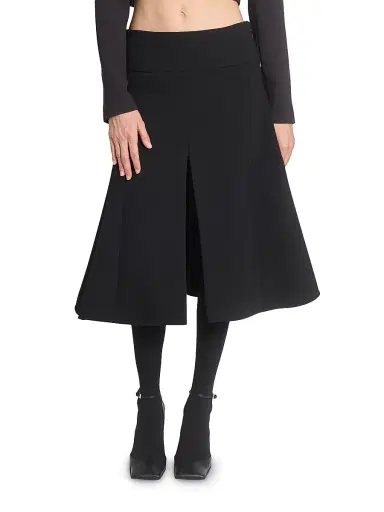Alaïa Women's Wool-Blend Slit Midi-Skirt - Noir - Size 10 | Thumbnail 3 Alaïa Women's Wool-Blend Slit Midi-Skirt - Noir - Size 10 | Thumbnail 3