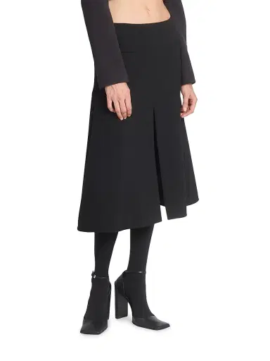 Alaïa Women's Wool-Blend Slit Midi-Skirt - Noir - Size 10 | Thumbnail 4 Alaïa Women's Wool-Blend Slit Midi-Skirt - Noir - Size 10 | Thumbnail 4