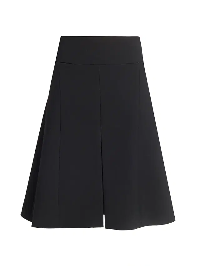 Women's Wool-Blend Slit Midi-Skirt - Noir Alaia