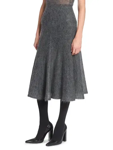 Alaïa Women's Circle Wool-Blend Midi-Skirt - Gris Chine | Thumbnail 4 Alaïa Women's Circle Wool-Blend Midi-Skirt - Gris Chine | Thumbnail 4