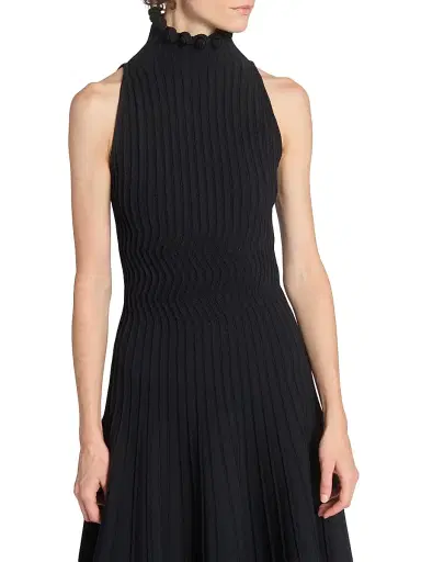 Alaïa Women's Knit Fit & Flare Midi-Dress - Noir - Size 8 | Thumbnail 6 Alaïa Women's Knit Fit & Flare Midi-Dress - Noir - Size 8 | Thumbnail 6