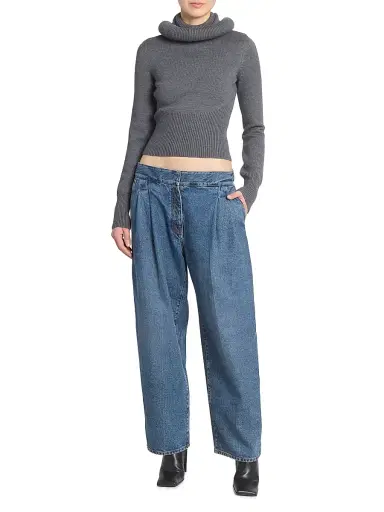 Alaïa Women's Hooded Wool Sweater - Gris Chine - Size 10 | Thumbnail 2