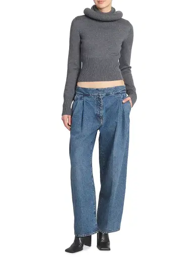 Alaïa Women's Hooded Wool Sweater - Gris Chine - Size 10 | Thumbnail 3