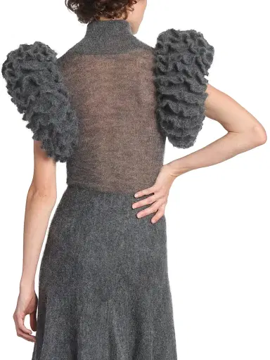 Alaïa Women's Mohair-Blend Padded Bodysuit - Gris Chine | Thumbnail 5 Alaïa Women's Mohair-Blend Padded Bodysuit - Gris Chine | Thumbnail 5
