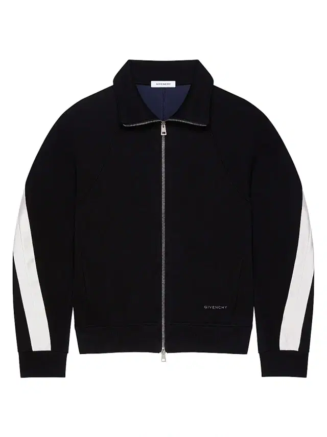 Men's Zipped Sweatshirt in Scuba with Satin Seams - Black Men's Zipped Sweatshirt in Scuba with Satin Seams - Black