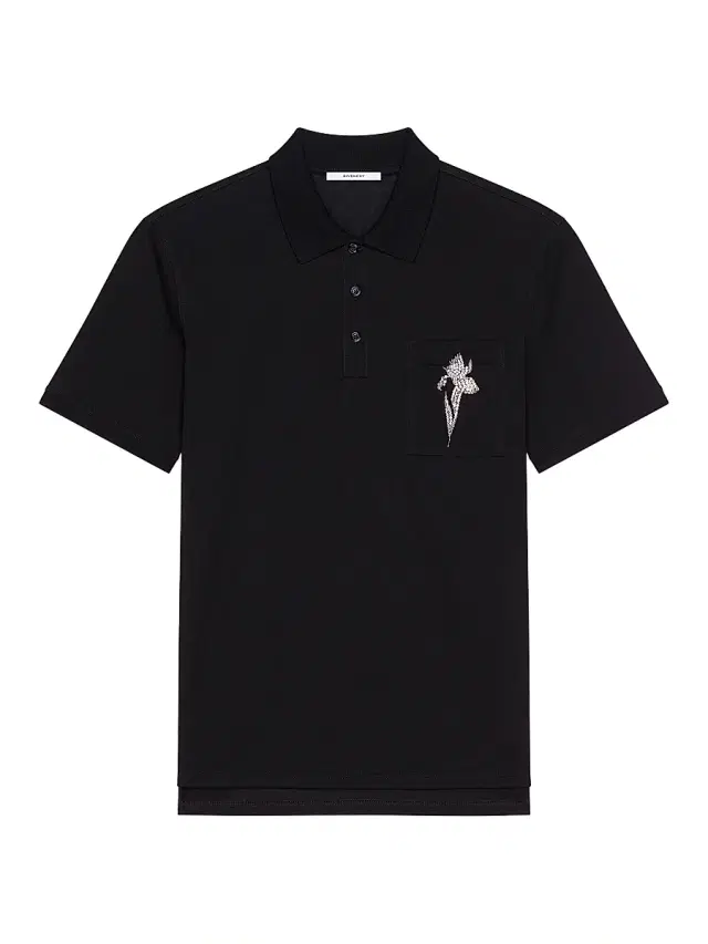 Men's Polo Shirt in Cotton with Crystals - Black