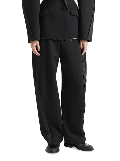 Givenchy Women's Tailored Pants in Wool with Inside-Out Effect - Black | Thumbnail 3 Givenchy Women's Tailored Pants in Wool with Inside-Out Effect - Black | Thumbnail 3