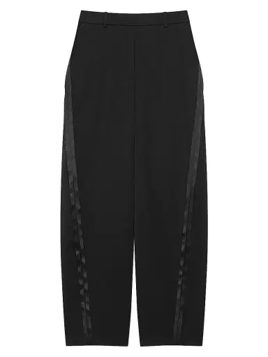 Givenchy Women's Tailored Pants in Wool with Inside-Out Effect - Black | Thumbnail 1 Givenchy Women's Tailored Pants in Wool with Inside-Out Effect - Black | Thumbnail 1