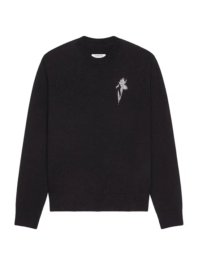 Men's Sweater in Wool with Crystals - Black