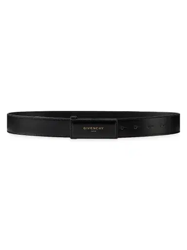 Givenchy Women's Label Belt in Box Leather - Black - Size 34 | Thumbnail 1 Givenchy Women's Label Belt in Box Leather - Black - Size 34 | Thumbnail 1