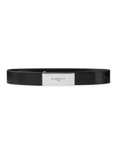 Givenchy Women's Label Belt in Box Leather - Black - Size 36 | Thumbnail 1
