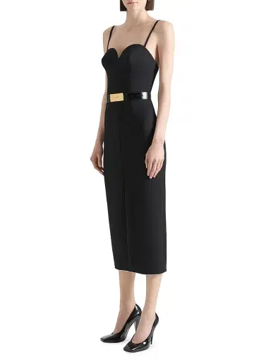 Givenchy Women's Label Belt in Box Leather - Black - Size 38 | Thumbnail 2