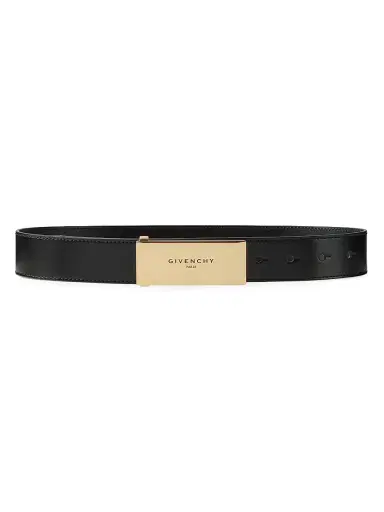 Givenchy Women's Label Belt in Box Leather - Black - Size 38 | Thumbnail 1