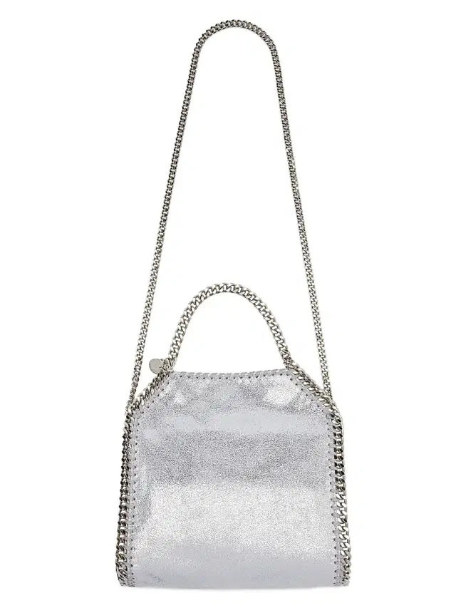 Stella McCartney Women's Mini Falabella Eco Shiny Dotted Chamois Tote Bag - Silver