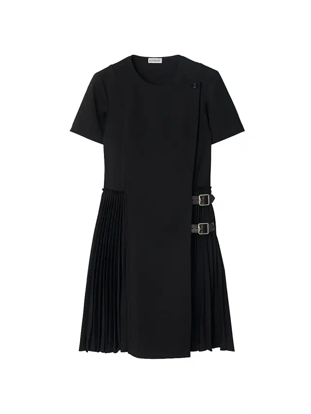 Women's Wool-Blend Kilt-Inspired Wrap Minidress - Black