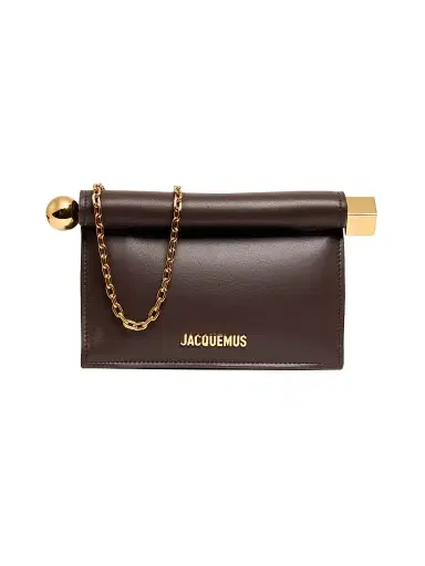 Jacquemus Women's La Petite Pochette Leather Clutch - Dark Brown | Thumbnail 1 Jacquemus Women's La Petite Pochette Leather Clutch - Dark Brown | Thumbnail 1