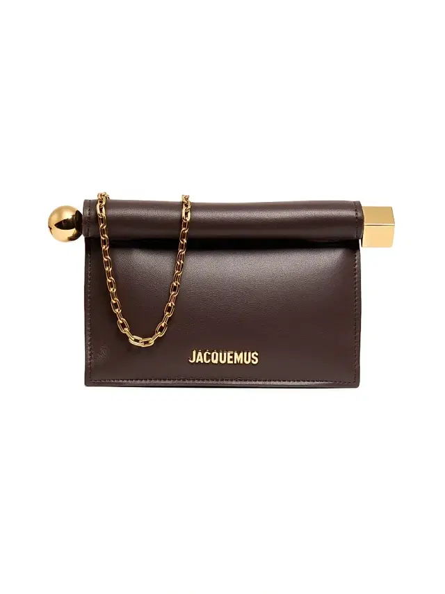 Women's La Petite Pochette Leather Clutch - Dark Brown