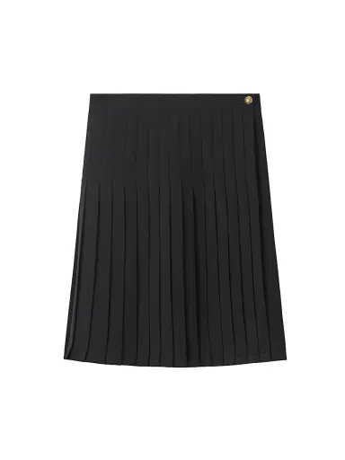 Burberry Women's Eleonora Pleated Wool-Blend Twill Miniskirt - Black | Thumbnail 1 Burberry Women's Eleonora Pleated Wool-Blend Twill Miniskirt - Black | Thumbnail 1