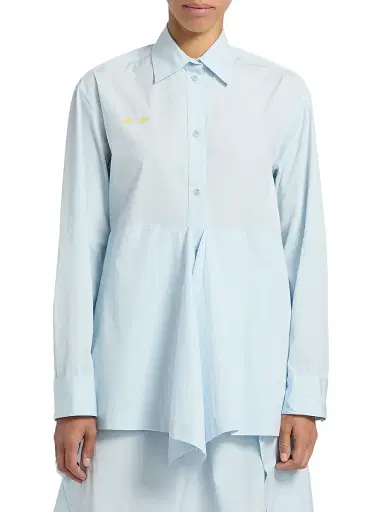JW Anderson Women's Draped Cotton Peplum Shirt - Pale Blue | Thumbnail 3 JW Anderson Women's Draped Cotton Peplum Shirt - Pale Blue | Thumbnail 3
