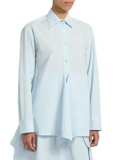 JW Anderson Women's Draped Cotton Peplum Shirt - Pale Blue | Thumbnail 4 JW Anderson Women's Draped Cotton Peplum Shirt - Pale Blue | Thumbnail 4