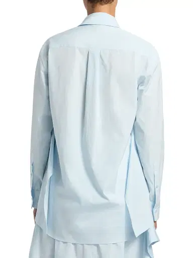 JW Anderson Women's Draped Cotton Peplum Shirt - Pale Blue | Thumbnail 5 JW Anderson Women's Draped Cotton Peplum Shirt - Pale Blue | Thumbnail 5