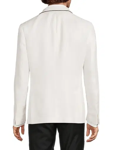 Reiss Men's Caprio Piped Shawl Dinner Jacket - Ivory White - Size 40 | Thumbnail 5 Reiss Men's Caprio Piped Shawl Dinner Jacket - Ivory White - Size 40 | Thumbnail 5