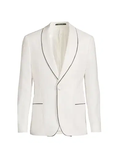 Reiss Men's Caprio Piped Shawl Dinner Jacket - Ivory White - Size 40 | Thumbnail 1 Reiss Men's Caprio Piped Shawl Dinner Jacket - Ivory White - Size 40 | Thumbnail 1