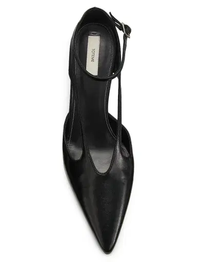 Toteme Women's 85MM Stiletto Leather Pumps - Black | Thumbnail 3