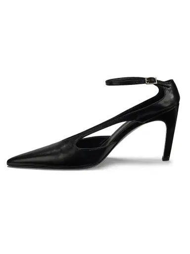 Toteme Women's 85MM Stiletto Leather Pumps - Black | Thumbnail 5