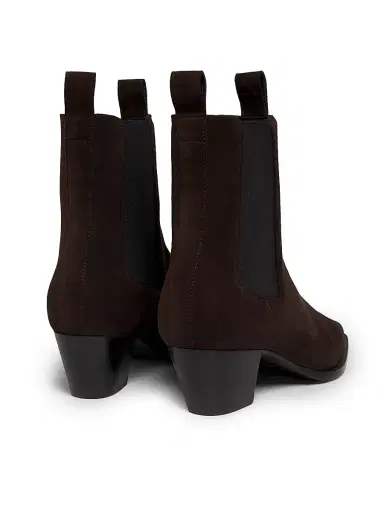 Toteme Women's City 55MM Suede Ankle Boots - Dark Brown | Thumbnail 3 Toteme Women's City 55MM Suede Ankle Boots - Dark Brown | Thumbnail 3