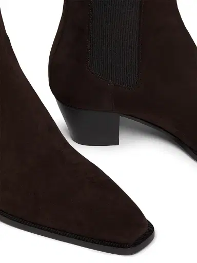 Toteme Women's City 55MM Suede Ankle Boots - Dark Brown | Thumbnail 6 Toteme Women's City 55MM Suede Ankle Boots - Dark Brown | Thumbnail 6
