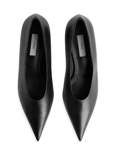 TOTEME Women's Sharp 35MM Nappa Leather Pumps - Black | Thumbnail 3