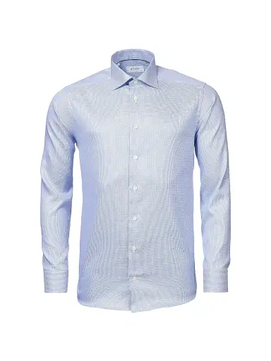 Eton Men's Contemporary-Fit Houndstooth Cotton Shirt - Blue - Size 18.5 | Thumbnail 3 Eton Men's Contemporary-Fit Houndstooth Cotton Shirt - Blue - Size 18.5 | Thumbnail 3
