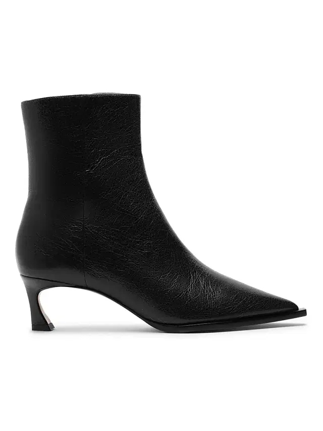 Women's Myra 50MM Leather Booties - Black