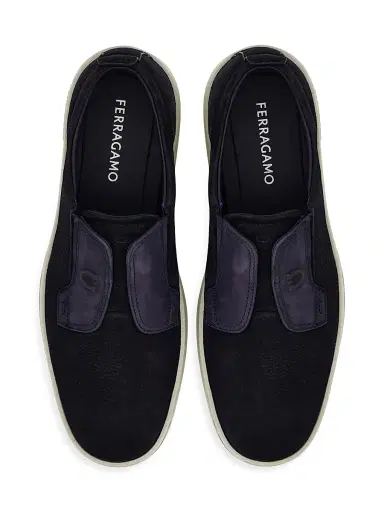 Ferragamo Men's Alfie Suede Loafers - Navy - Size 12 | Thumbnail 3