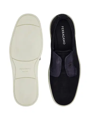 Ferragamo Men's Alfie Suede Loafers - Navy - Size 12 | Thumbnail 4