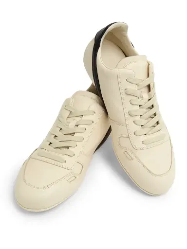 Rick Owens Women's Minimal Leather Low-Top Sneakers - Milk Black - Size 10.5 | Thumbnail 4