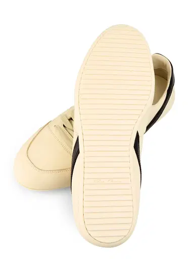 Rick Owens Women's Minimal Leather Low-Top Sneakers - Milk Black - Size 10.5 | Thumbnail 6