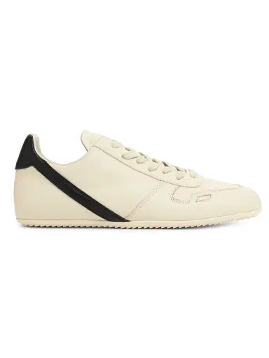 Rick Owens Women's Minimal Leather Low-Top Sneakers - Milk Black - Size 10.5 | Thumbnail 1