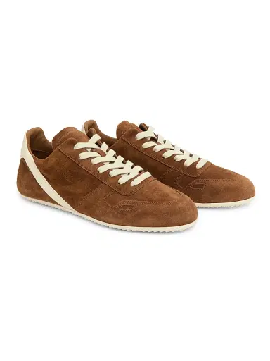 Rick Owens Women's Minimal Suede Low-Top Sneakers - Chestnut Milk | Thumbnail 2 Rick Owens Women's Minimal Suede Low-Top Sneakers - Chestnut Milk | Thumbnail 2