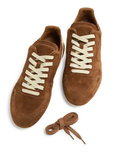 Rick Owens Women's Minimal Suede Low-Top Sneakers - Chestnut Milk | Thumbnail 4 Rick Owens Women's Minimal Suede Low-Top Sneakers - Chestnut Milk | Thumbnail 4