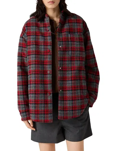 Miu Miu Women's Medium-Weight Plaid Check Down Jacket - Size 0 | Thumbnail 2 Miu Miu Women's Medium-Weight Plaid Check Down Jacket - Size 0 | Thumbnail 2