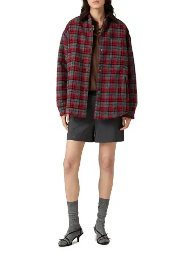 Miu Miu Women's Medium-Weight Plaid Check Down Jacket - Size 0 | Thumbnail 6 Miu Miu Women's Medium-Weight Plaid Check Down Jacket - Size 0 | Thumbnail 6