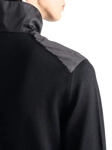 Prada Men's Superfine Wool Half-Zipper Sweater - Black | Thumbnail 4 Prada Men's Superfine Wool Half-Zipper Sweater - Black | Thumbnail 4