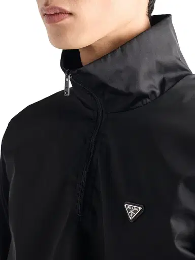 Prada Men's Superfine Wool Half-Zipper Sweater - Black | Thumbnail 5 Prada Men's Superfine Wool Half-Zipper Sweater - Black | Thumbnail 5