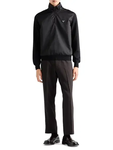 Prada Men's Superfine Wool Half-Zipper Sweater - Black | Thumbnail 6 Prada Men's Superfine Wool Half-Zipper Sweater - Black | Thumbnail 6