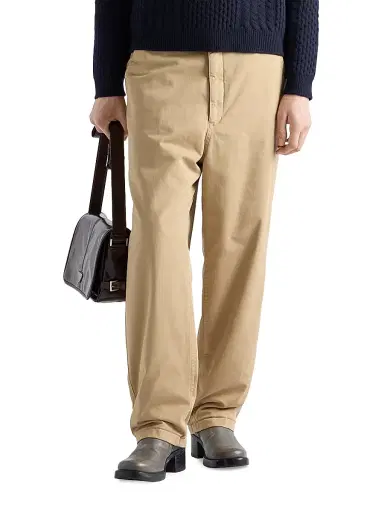 Prada Men's Cotton Pants - Beige | Thumbnail 2 Prada Men's Cotton Pants - Beige | Thumbnail 2